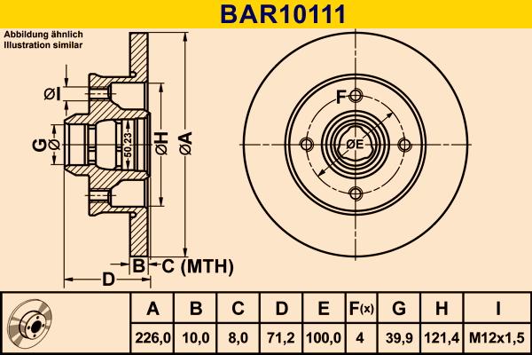 Barum BAR10111 - Disque de frein cwaw.fr