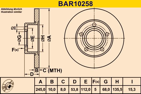 Barum BAR10258 - Disque de frein cwaw.fr