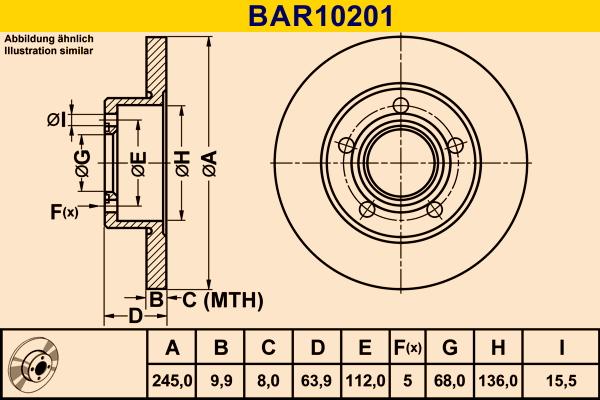 Barum BAR10201 - Disque de frein cwaw.fr