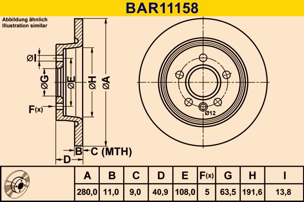 Barum BAR11158 - Disque de frein cwaw.fr