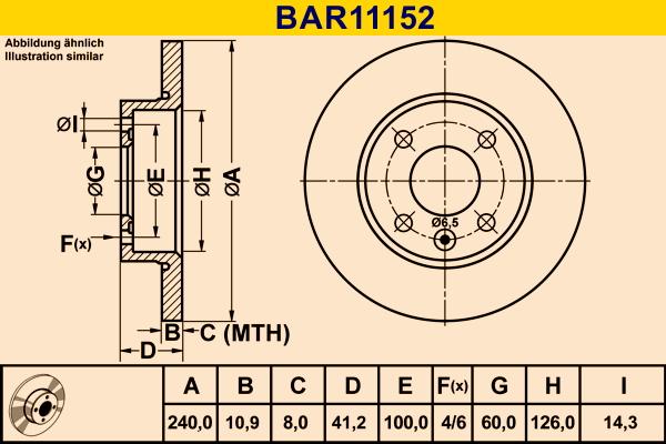 Barum BAR11152 - Disque de frein cwaw.fr