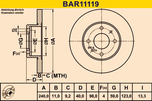 Barum BAR11119 - Disque de frein cwaw.fr