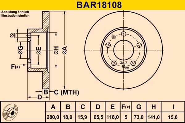 Barum BAR18108 - Disque de frein cwaw.fr