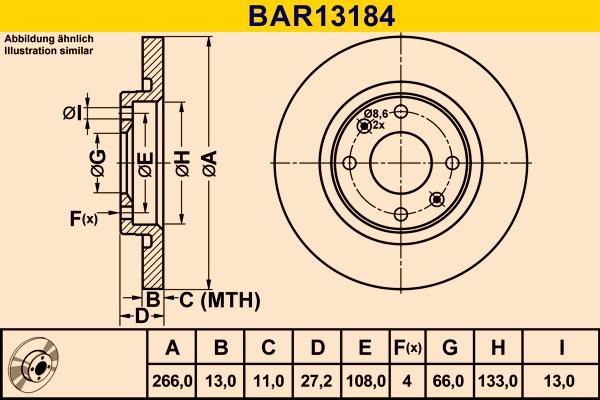 Barum BAR13184 - Disque de frein cwaw.fr