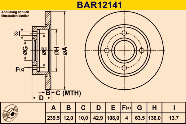 Barum BAR12141 - Disque de frein cwaw.fr