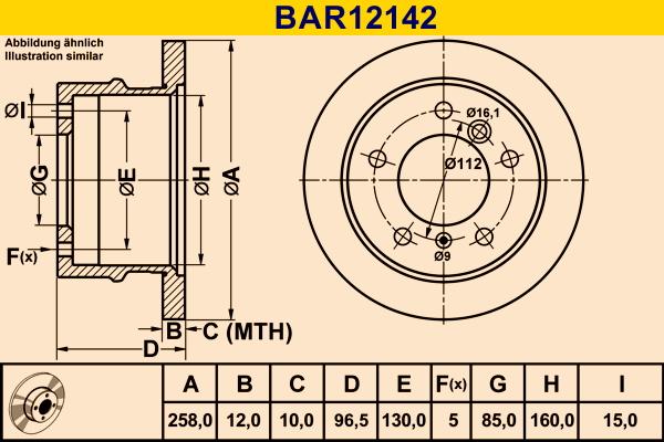 Barum BAR12142 - Disque de frein cwaw.fr