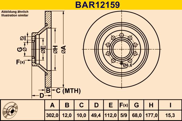 Barum BAR12159 - Disque de frein cwaw.fr