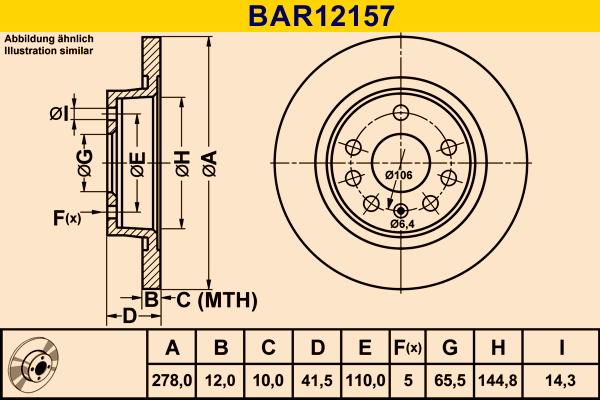 Barum BAR12157 - Disque de frein cwaw.fr