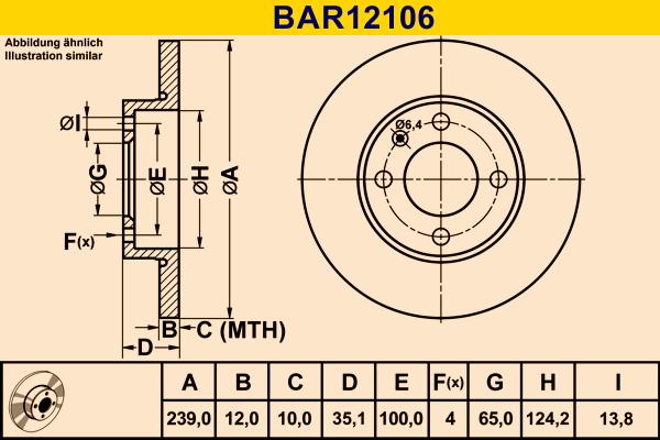 Barum BAR12106 - Disque de frein cwaw.fr