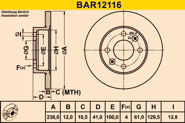 Barum BAR12116 - Disque de frein cwaw.fr