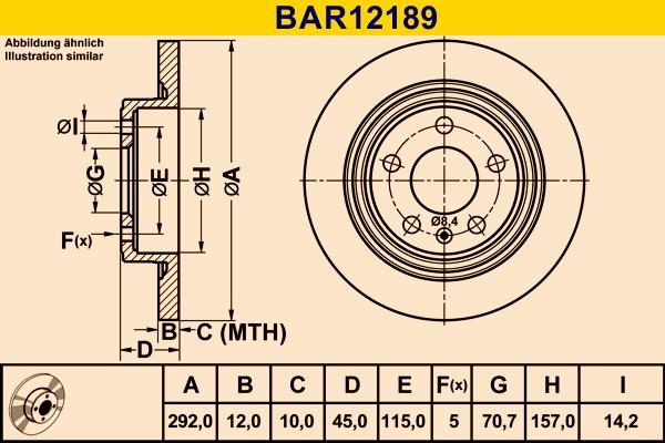 Barum BAR12189 - Disque de frein cwaw.fr