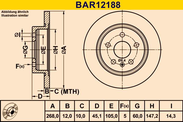 Barum BAR12188 - Disque de frein cwaw.fr