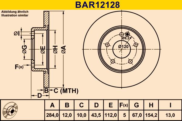 Barum BAR12128 - Disque de frein cwaw.fr