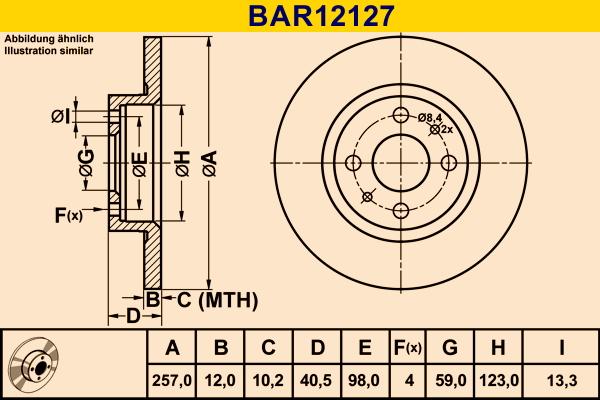 Barum BAR12127 - Disque de frein cwaw.fr