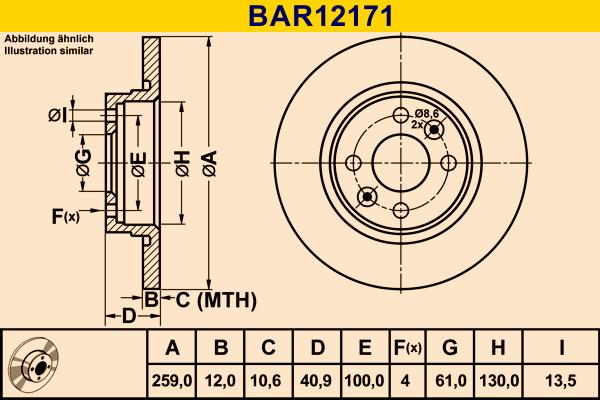 Barum BAR12171 - Disque de frein cwaw.fr