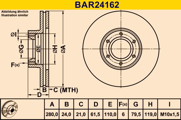 Barum BAR24162 - Disque de frein cwaw.fr