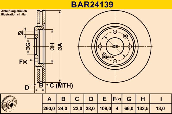 Barum BAR24139 - Disque de frein cwaw.fr