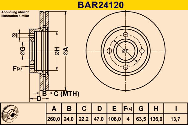 Barum BAR24120 - Disque de frein cwaw.fr