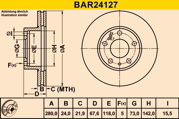 Barum BAR24127 - Disque de frein cwaw.fr