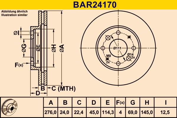 Barum BAR24170 - Disque de frein cwaw.fr