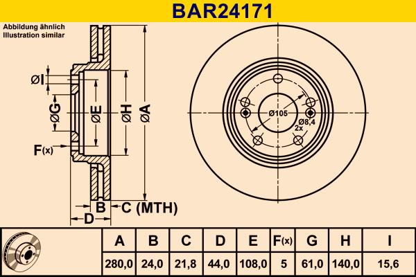 Barum BAR24171 - Disque de frein cwaw.fr