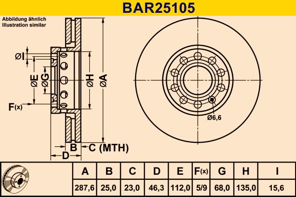 Barum BAR25105 - Disque de frein cwaw.fr