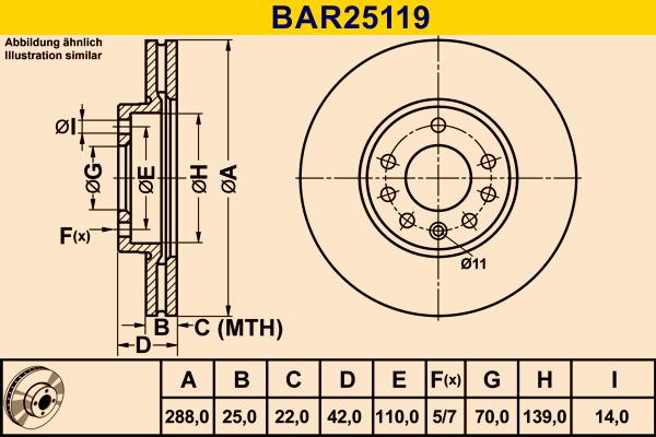 Barum BAR25119 - Disque de frein cwaw.fr