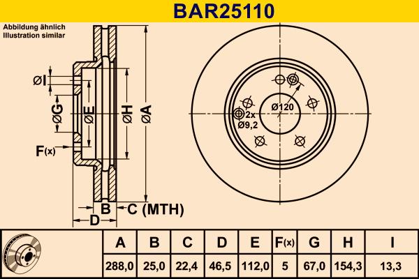 Barum BAR25110 - Disque de frein cwaw.fr