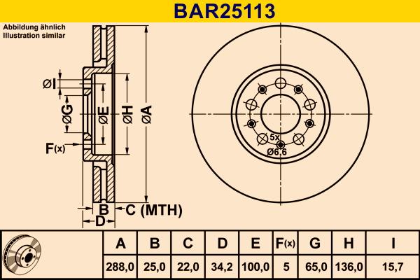 Barum BAR25113 - Disque de frein cwaw.fr