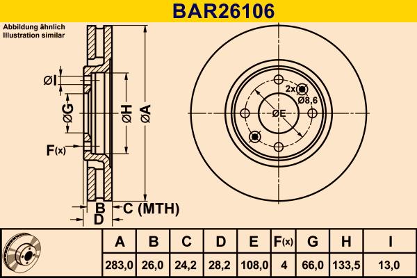 Barum BAR26106 - Disque de frein cwaw.fr