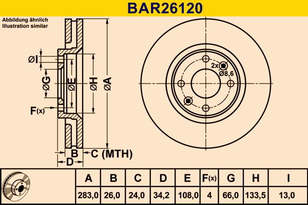 Barum BAR26120 - Disque de frein cwaw.fr