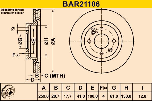 Barum BAR21106 - Disque de frein cwaw.fr