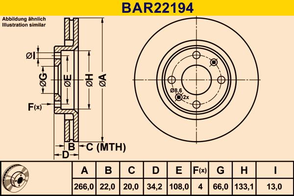 Barum BAR22194 - Disque de frein cwaw.fr