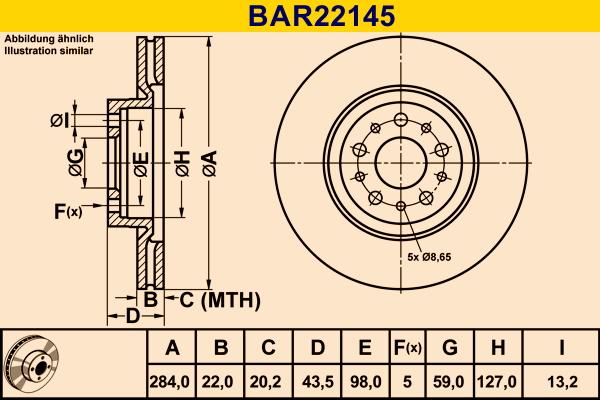 Barum BAR22145 - Disque de frein cwaw.fr