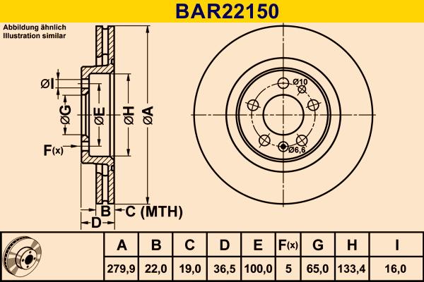 Barum BAR22150 - Disque de frein cwaw.fr