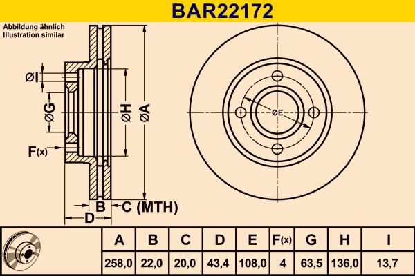 Barum BAR22172 - Disque de frein cwaw.fr