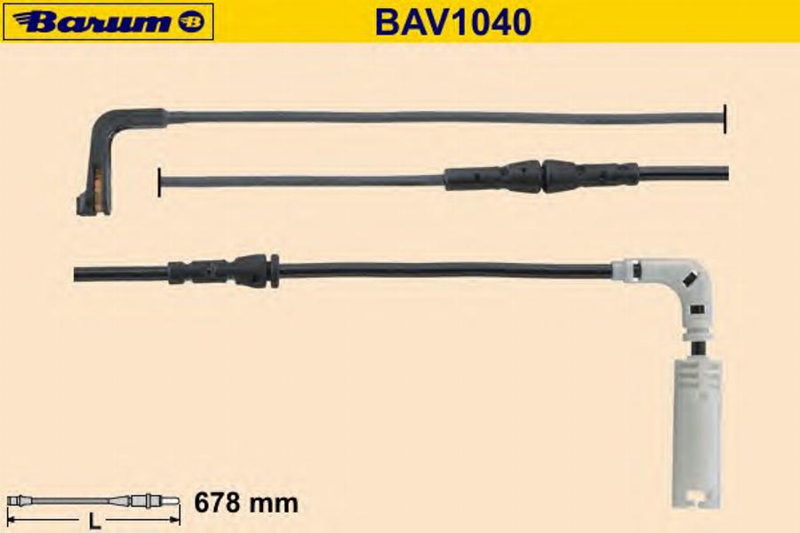 Barum BAV1040 - Contact d'avertissement, usure des plaquettes de frein cwaw.fr