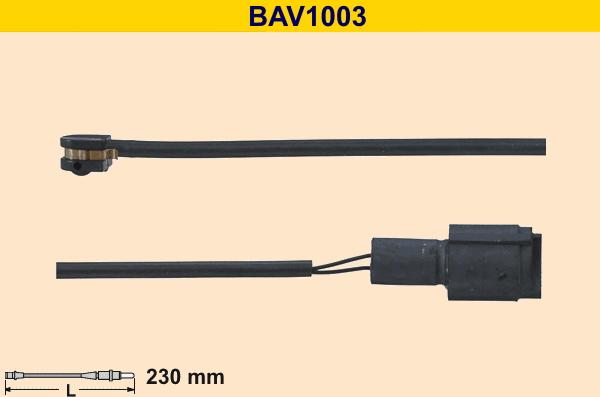 Barum BAV1003 - Contact d'avertissement, usure des plaquettes de frein cwaw.fr