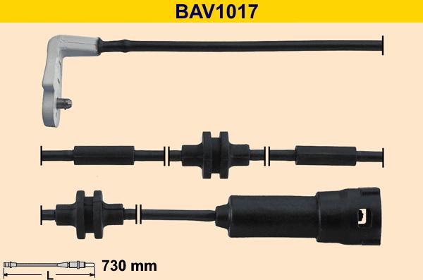 Barum BAV1017 - Contact d'avertissement, usure des plaquettes de frein cwaw.fr