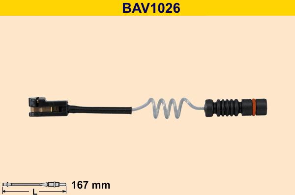 Barum BAV1026 - Contact d'avertissement, usure des plaquettes de frein cwaw.fr