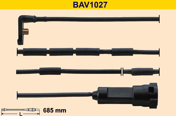 Barum BAV1027 - Contact d'avertissement, usure des plaquettes de frein cwaw.fr