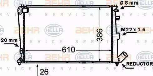 BEHR HELLA Service 8MK 376 766-721 - Radiateur, refroidissement du moteur cwaw.fr