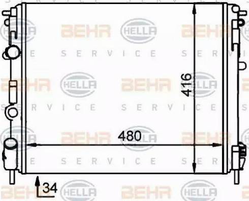 BEHR HELLA Service 8MK 376 701-704 - Radiateur, refroidissement du moteur cwaw.fr