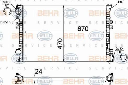 BEHR HELLA Service 8MK 376 719-235 - Radiateur, refroidissement du moteur cwaw.fr