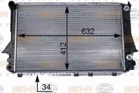 BEHR HELLA Service 8MK 376 715-264 - Radiateur, refroidissement du moteur cwaw.fr