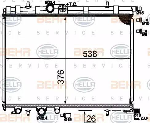 BEHR HELLA Service 8MK 376 718-054 - Radiateur, refroidissement du moteur cwaw.fr