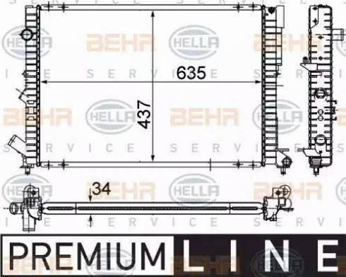 BEHR HELLA Service 8MK 376 712-691 - Radiateur, refroidissement du moteur cwaw.fr