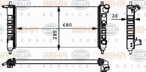 BEHR HELLA Service 8MK 376 712-704 - Radiateur, refroidissement du moteur cwaw.fr