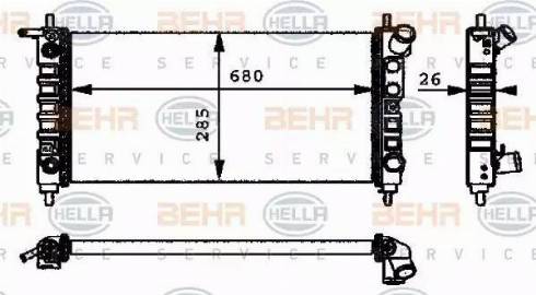 BEHR HELLA Service 8MK 376 712-711 - Radiateur, refroidissement du moteur cwaw.fr