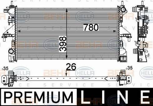 BEHR HELLA Service 8MK 376 733-561 - Radiateur, refroidissement du moteur cwaw.fr